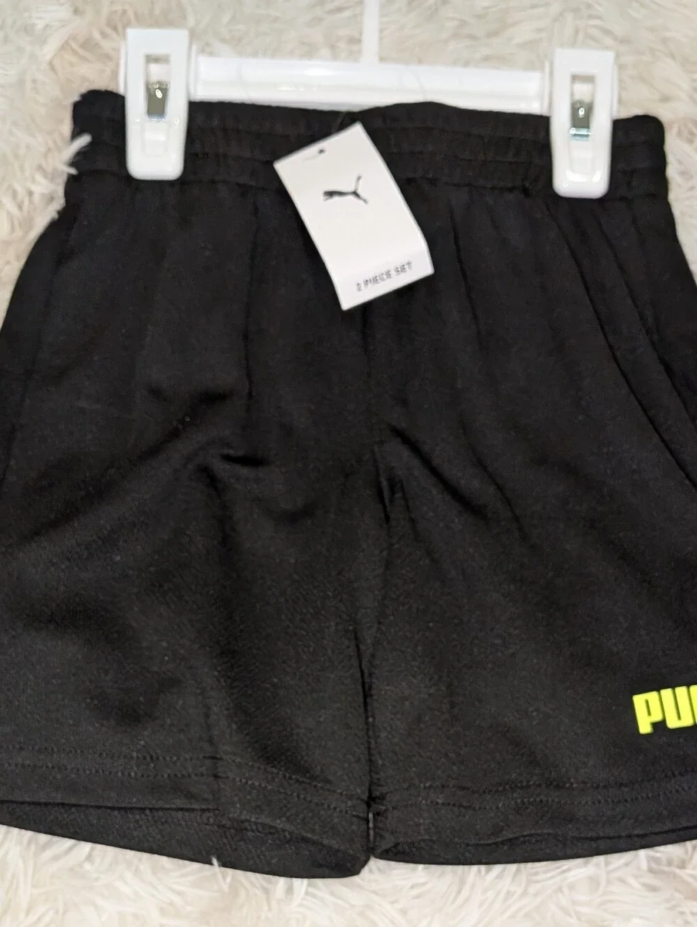 NWT, Puma, 2pc, Black W/Neon, Short Sleeve Tee And Black Shorts -Size 3T